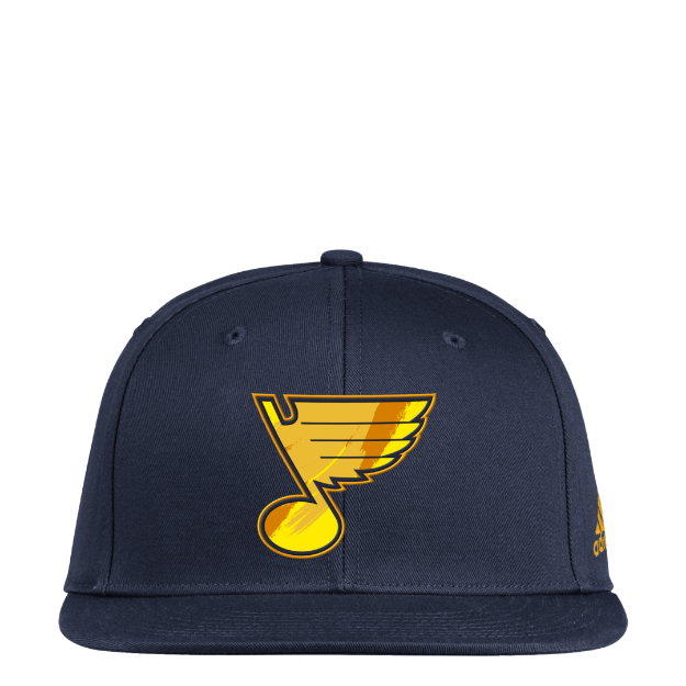 Adidas St Louis Blues Navy Blue Yellow Camo Flat Brim Mens Snapback Hat