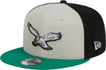 Men's New Era White/Green Philadelphia Eagles 2019 NFL Sideline Home  Alternate 9FIFTY 1970s Snapback Adjustable Hat