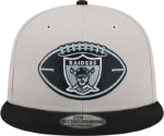 Oakland Raiders New Era 2024 Sideline Historic 59FIFTY Fitted Hat - Stone/Black