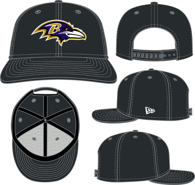 New Era Baltimore Ravens 2024 Graphite Stretch 9SEVENTY Adjustable Hat