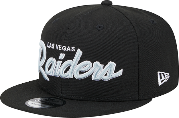 Men's Las Vegas Raiders New Era Black Main Script 9FIFTY Snapback Hat