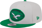 Men's Philadelphia Eagles New Era Stone/Kelly Green 2024 Sideline Historic 9FIFTY Snapback Hat