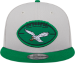 Men's Philadelphia Eagles New Era Stone/Kelly Green 2024 Sideline Historic 9FIFTY Snapback Hat