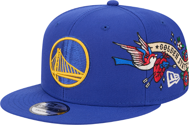 Men's Golden State Warriors New Era Royal Injection City Art 9FIFTY Snapback Hat