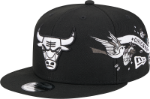 Men's Chicago Bulls New Era Black Injection City Art 9FIFTY Snapback Hat