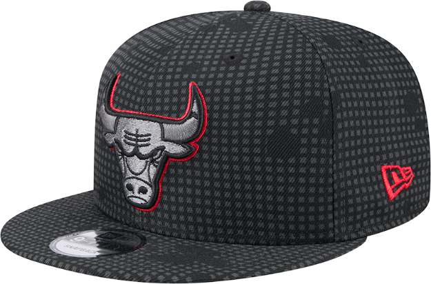 Men's Chicago Bulls New Era Black Midnight Ink Pop Outline 9FIFTY Snapback Hat