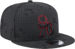 Philadelphia 76ers New Era Midnight Ink Pop Outline 9FIFTY Snapback Hat - Black