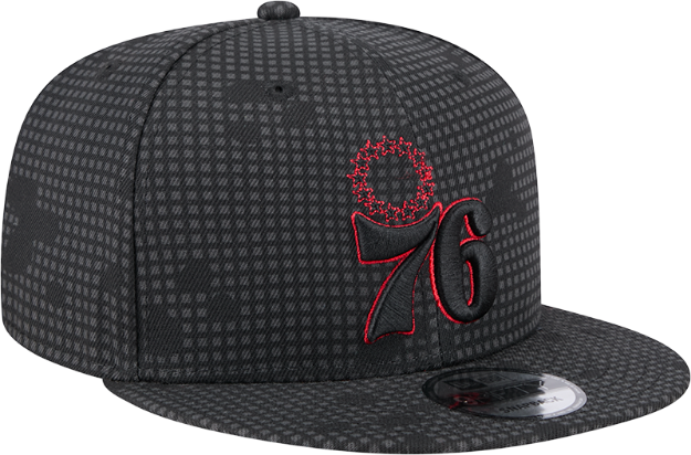 Philadelphia 76ers New Era Midnight Ink Pop Outline 9FIFTY Snapback Hat - Black