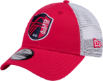 The St. Louis City SC Team 9FORTY A-Frame Snapback features an embroidered St. Louis City SC logo at the front panels with a mesh back and a snapback closure at the rear.