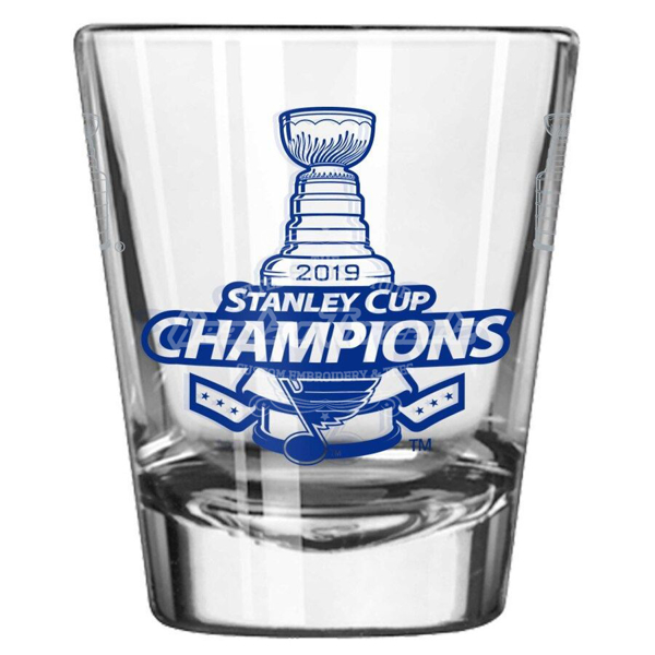 St. Louis Blues 2019 Stanley Cup Champions 2oz. Satin Etch Shot Glass ...